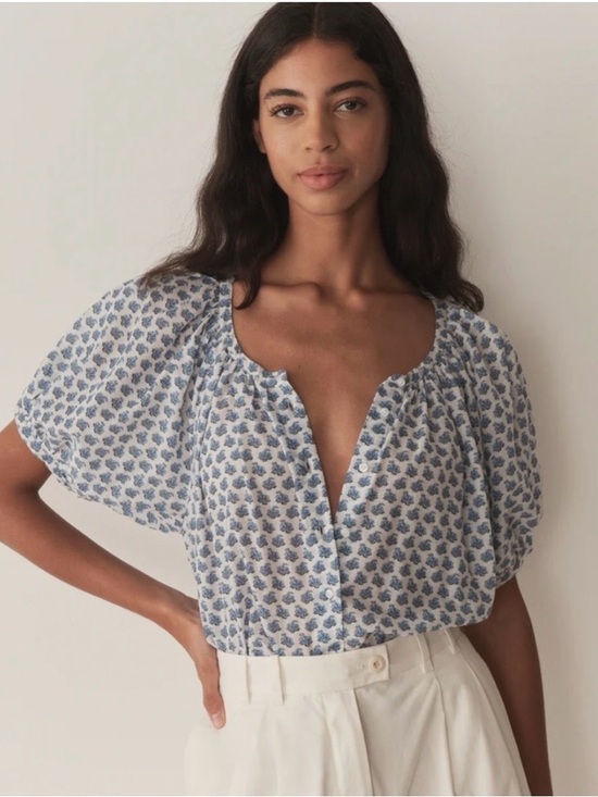 Doen Tops - DÔEN June Top Dahlia Ditsy Print NWOT Organic Cotton XS